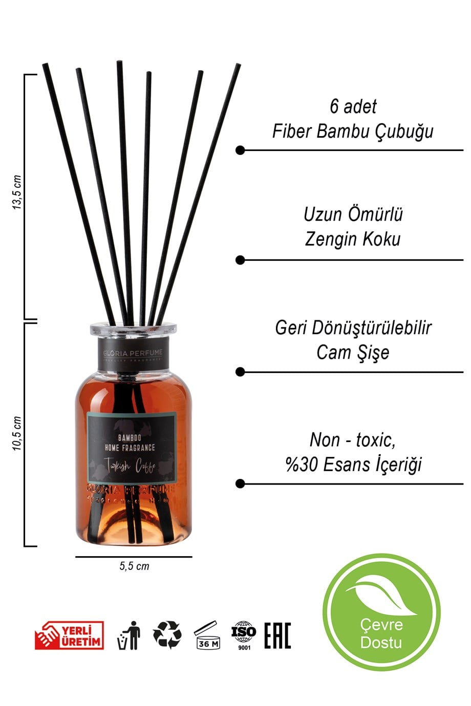Türk Kahvesi Bambu Çubuklu Oda Kokusu 150 ml