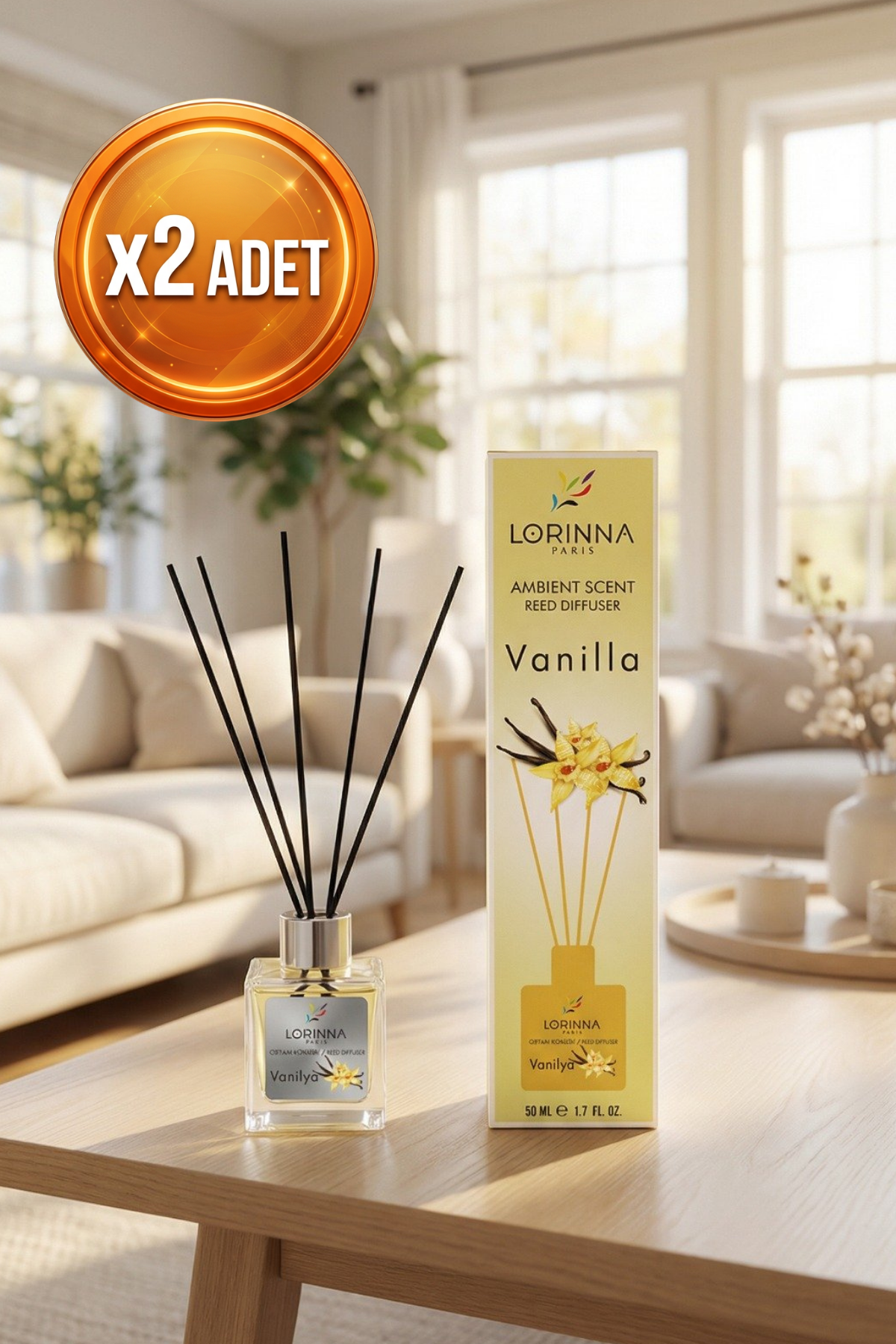 Vanilla Çubuklu Oda Kokusu Seti 2x50 ml