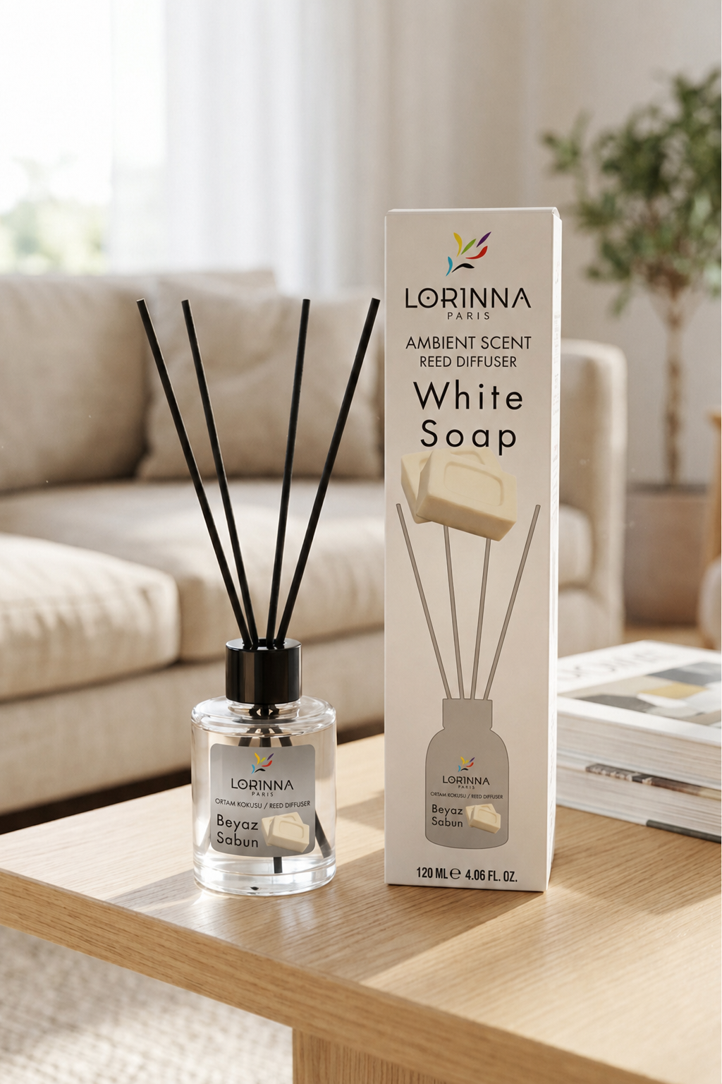 White Soap Bambu Çubuklu 120 ml Oda Kokusu 