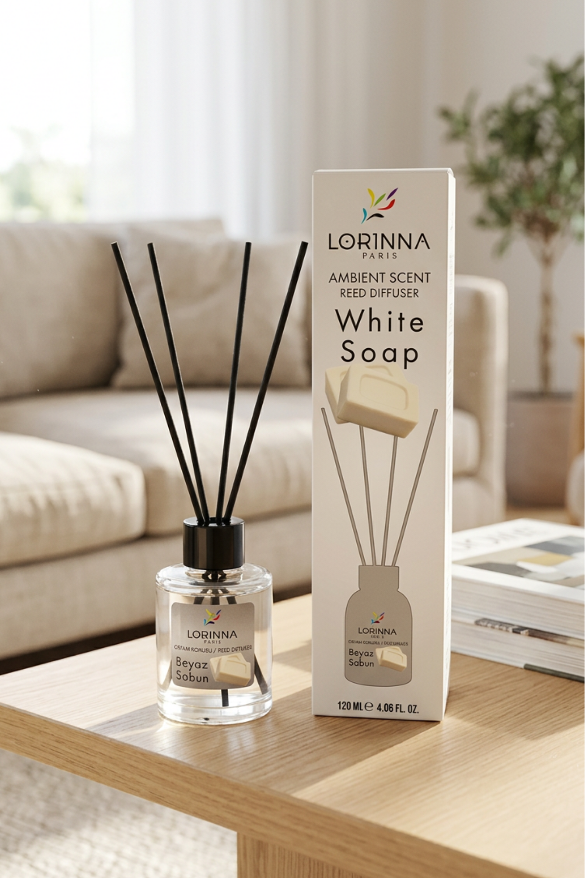 White Soap Bambu Çubuklu 120 ml Oda Kokusu 