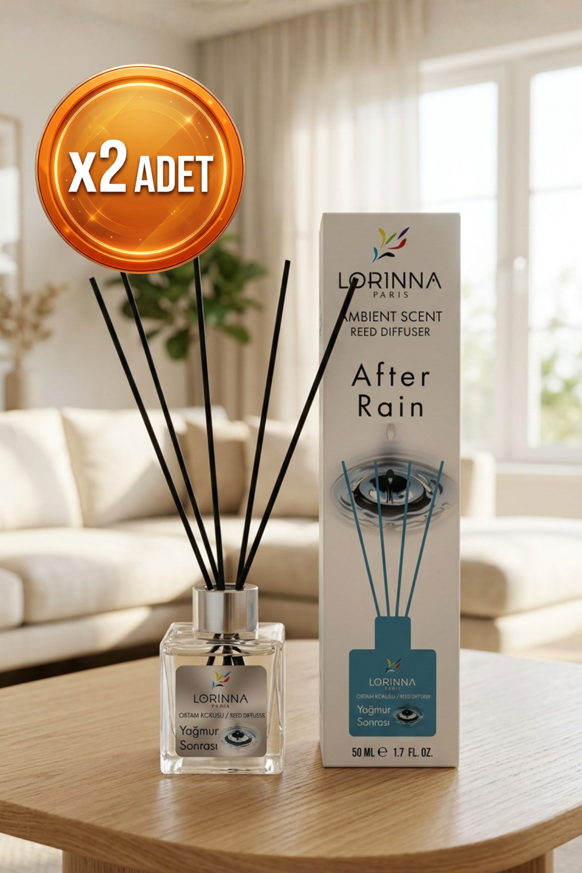 Yağmur Sonrası Çubuklu Oda Kokusu Seti 2x50 ml