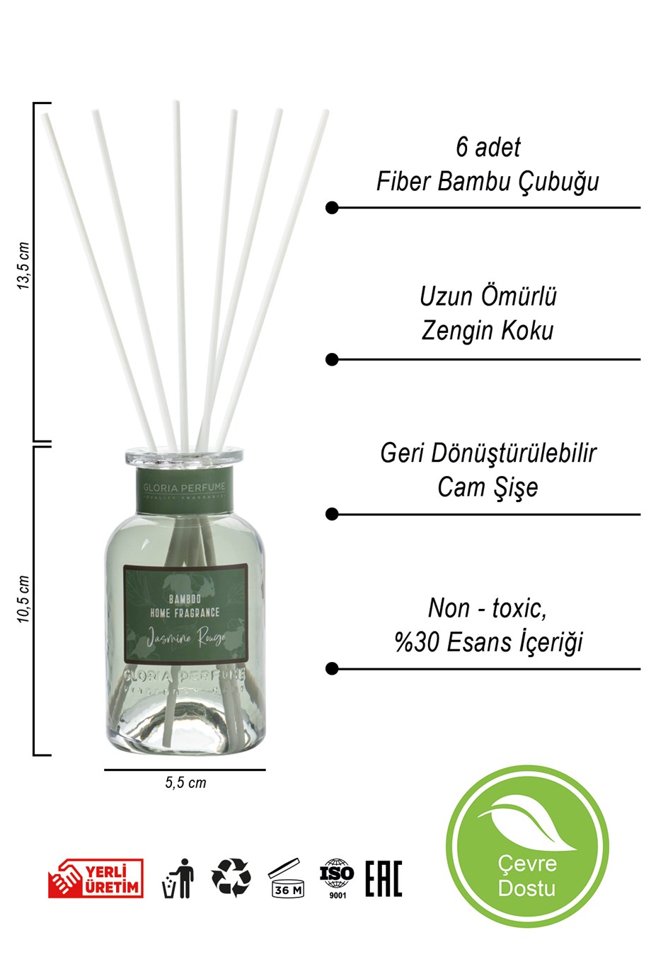 Yasemin & Amber Bambu Çubuklu Oda Kokusu 150 ml