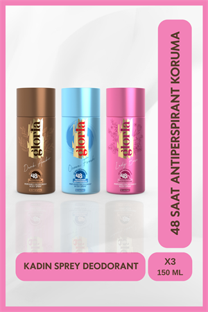 Kadın Deodorant Set 3x150 Ml (Dark Amber - Lady Bos - Ocean Fresh)