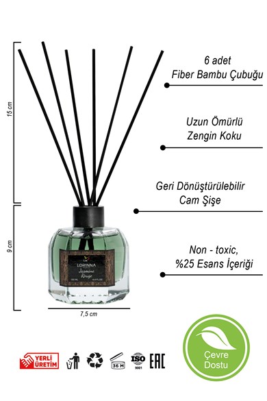 Yasemin Amber Bambu Çubuklu Oda Kokusu 130 ml
