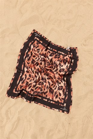Leopar Desenli Plaj Bandanası