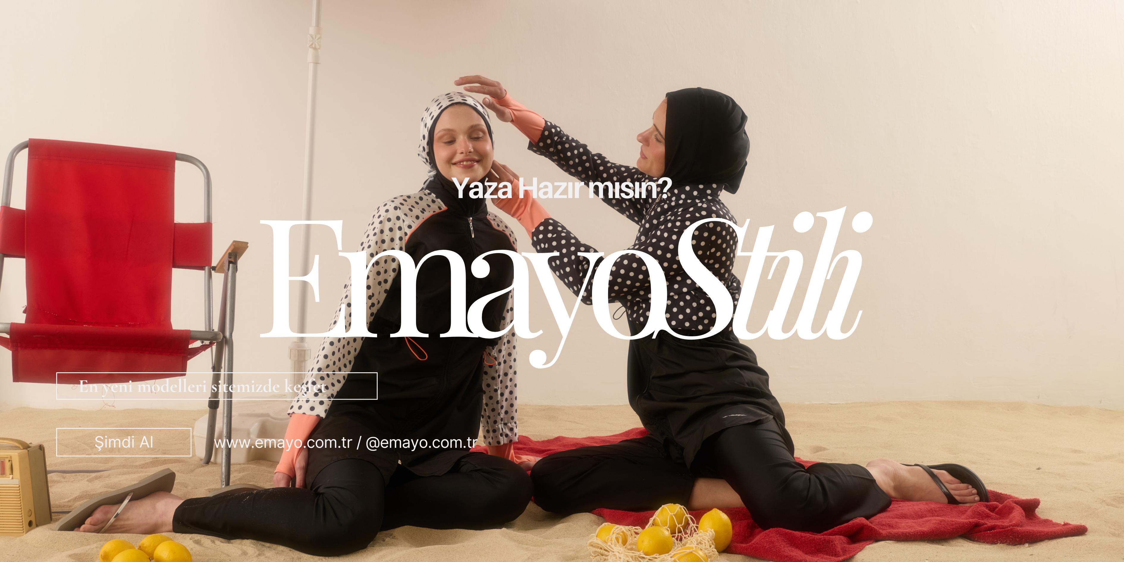 Emayo 2026 yaz sezonu tam kapalı tesettür mayo modelleri.