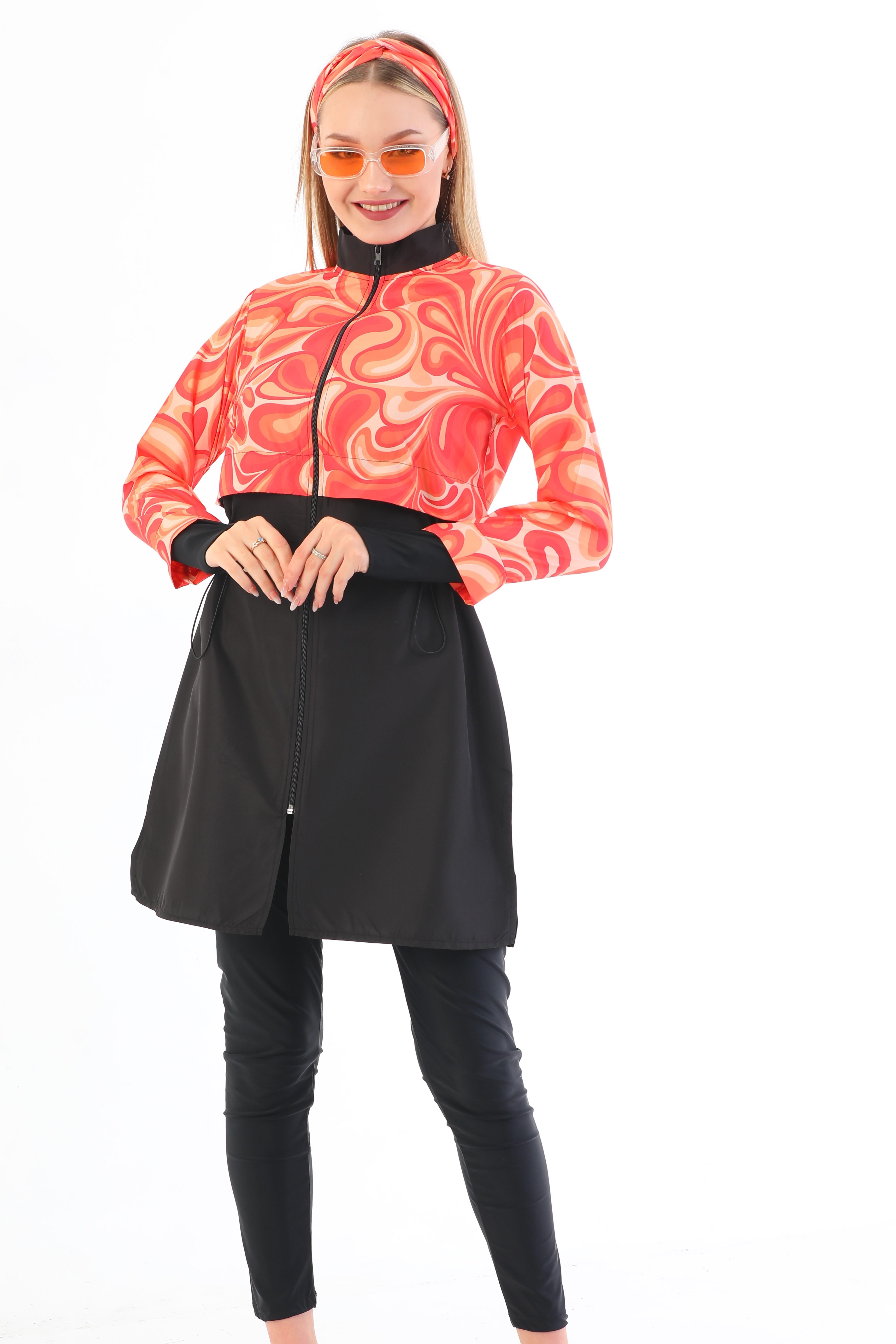 Pera Tam Kapalı Mayo - Orange