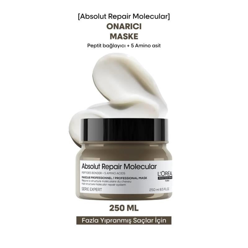 Absolut Repair Molecular Tüm Yıpranmış Saçlar İçin Yoğun Onarıcı Maske 250 ml Çizgi Shop'da.