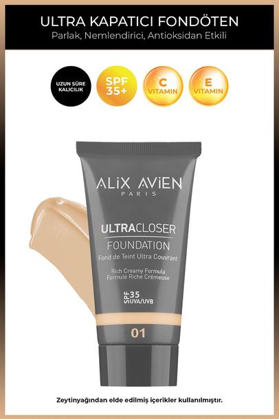 Ultra Kapatıcı Nemlendirici Spf35 Faktör Ve E & C Vitaminli Fondöten - Ultracloser Foundation 01 Çizgi Shop'da.