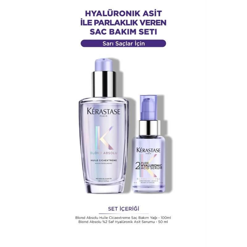Blond Absolu Hyalüronik Asit ile Parlaklık Veren Saç Bakım Seti Çizgi Shop'da.