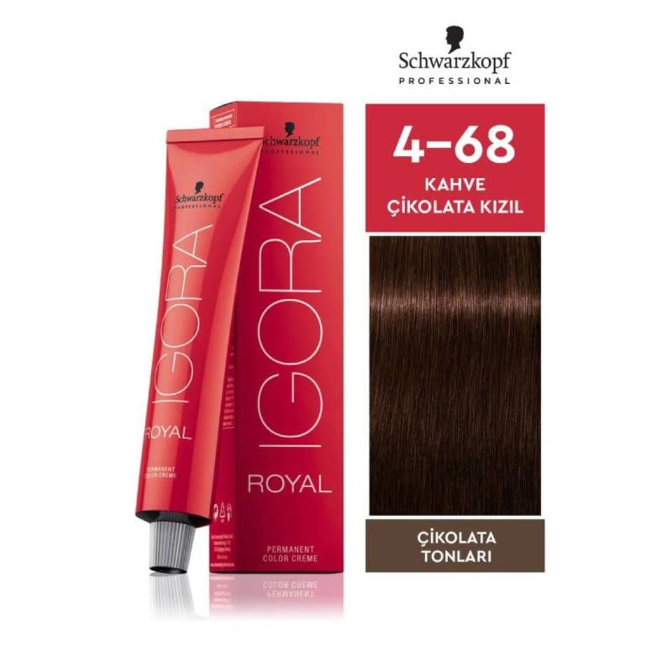 Igora Royal 4-68 Kahve Çikolata Kızıl Saç Boyası 60ml Çizgi Shop'da.