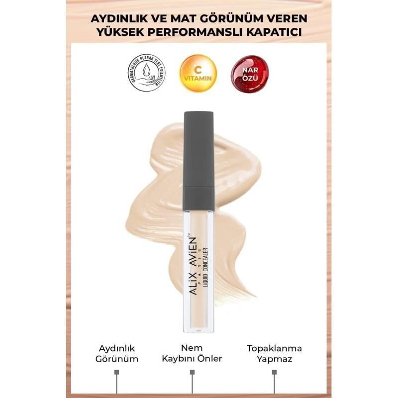 Likit Göz Altı Kapatıcısı - Açık Ten Nötr Cilt Alt Tonu - Liquid Concealer 101 Light Ivory Çizgi Shop'da.
