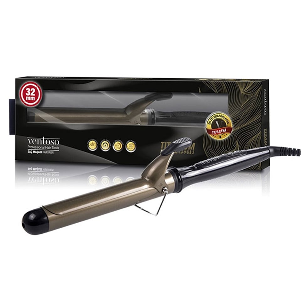 Tr Eps31903 Titanyum Kaplı Profesyonel Saç Maşası 32 Mm, Siyah