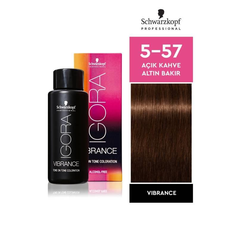 Vibrance 5-57 Açık Kahve Altın Bakır Saç Boyası 60 ml Çizgi Shop'da.