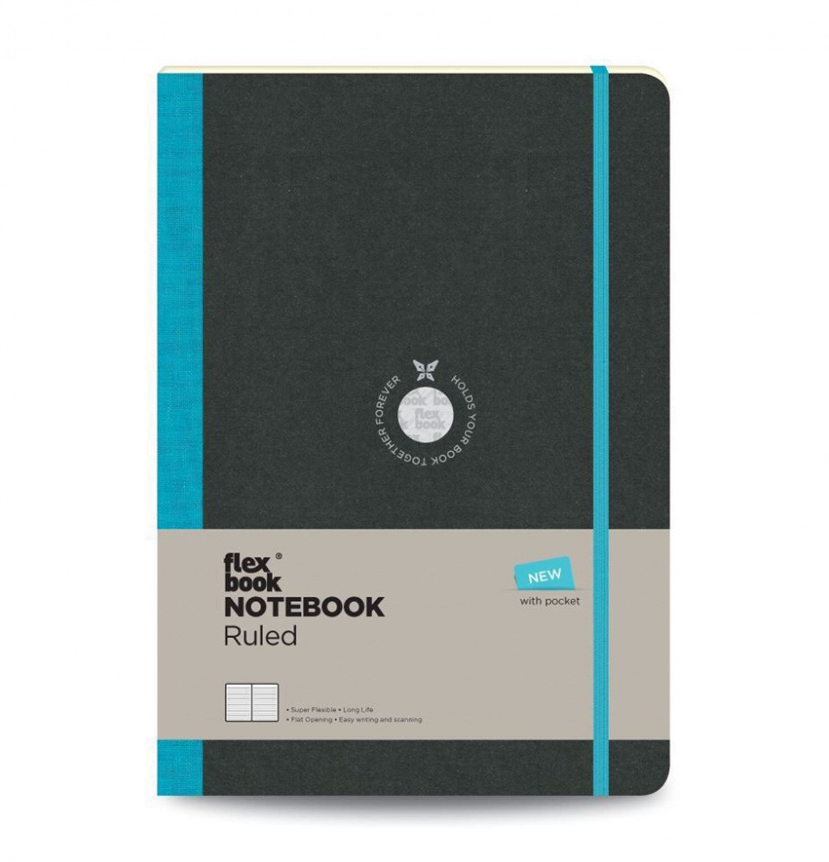 Flex Book 61 Esnek Notebook 17x24 Turkuaz Şerit Çizgili 192 Sayfa 85gr