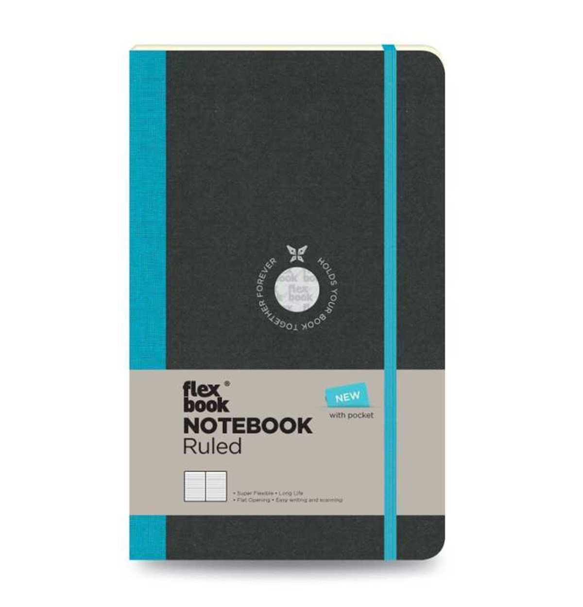 Flex Book 63 Esnek Notebook 9x14 Turkuaz Şerit Çizgili 192 Sayfa 85gr