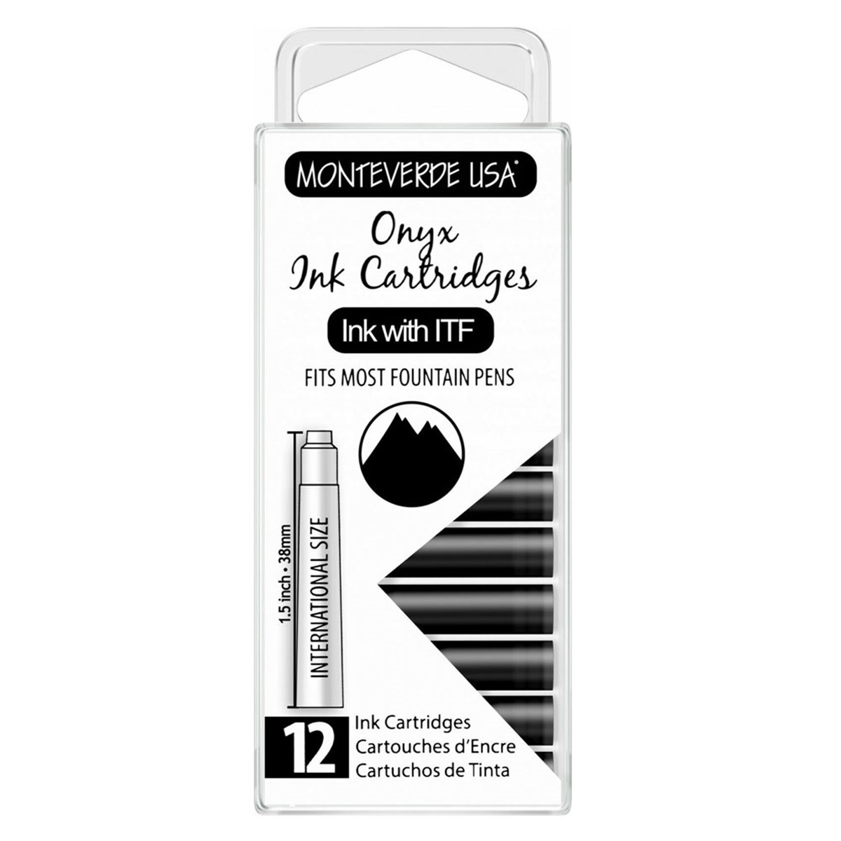 Monteverde 12'li Şeffaf Kutulu Dolma Kalem Kartuşu Onyx