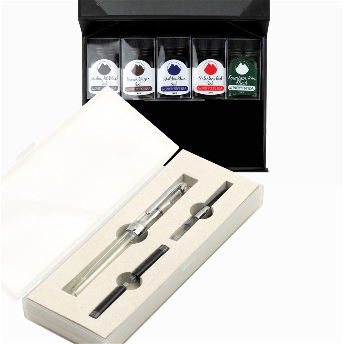 Monteverde Monza Signature Crystal Clear S Uç Dolma Kalem + Mürekkep Seti