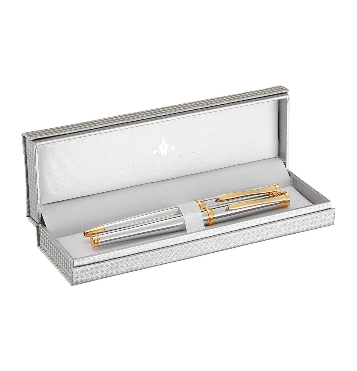 Steelpen Lemans Serisi 813 Krom Gold Roller Kalem+Tükenmez Kalem