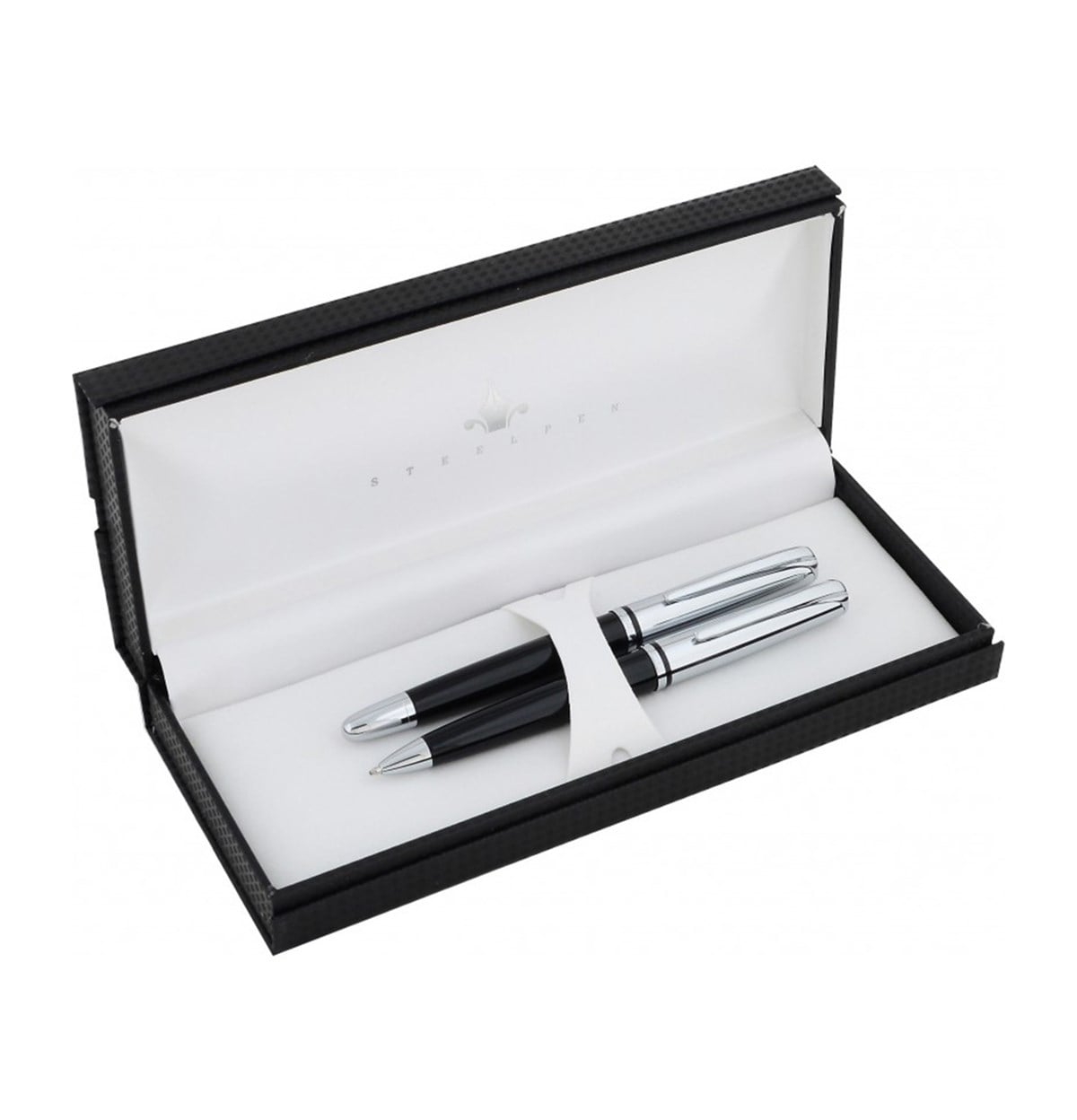 Steelpen Saturn Serisi 2351 Siyah Dolma Kalem+Tükenmez Kalem