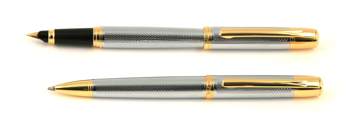 Steelpen Serra Serisi 800-4 Krom Dolma Kalem+Tükenmez Kalem