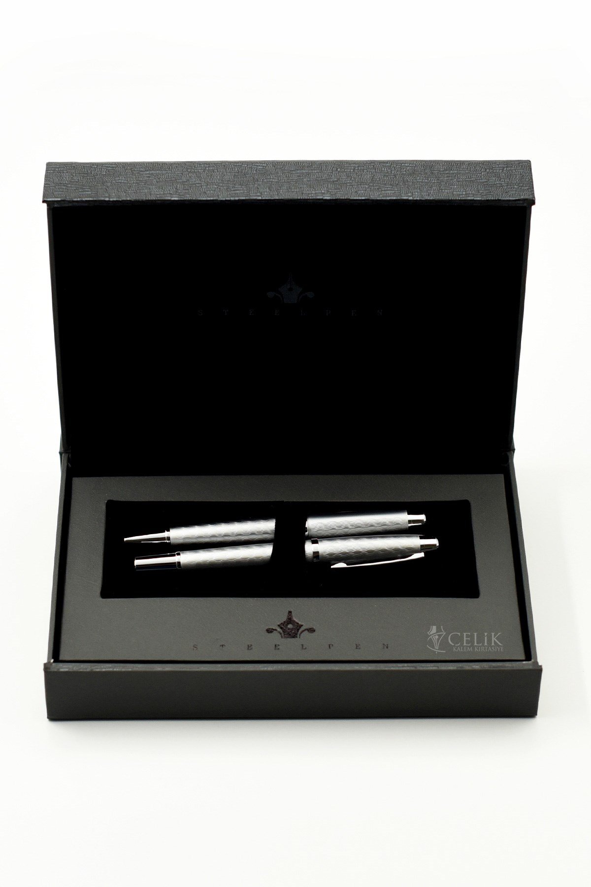 Steelpen World Serisi 2711 Mat Krom Dolma Kalem+Tükenmez Kalem Seti
