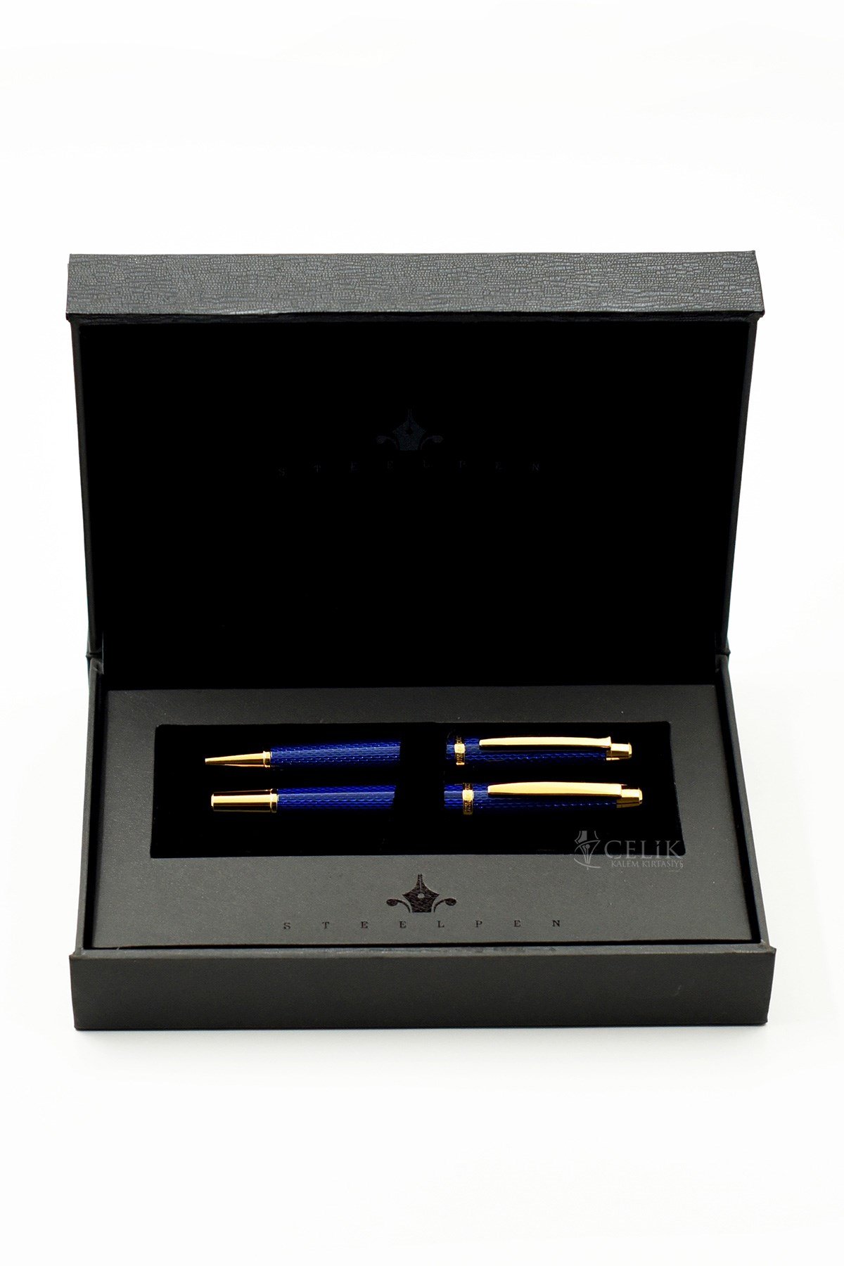 Steelpen World Serisi 2716 Mavi Dolma Kalem+Tükenmez Kalem Seti