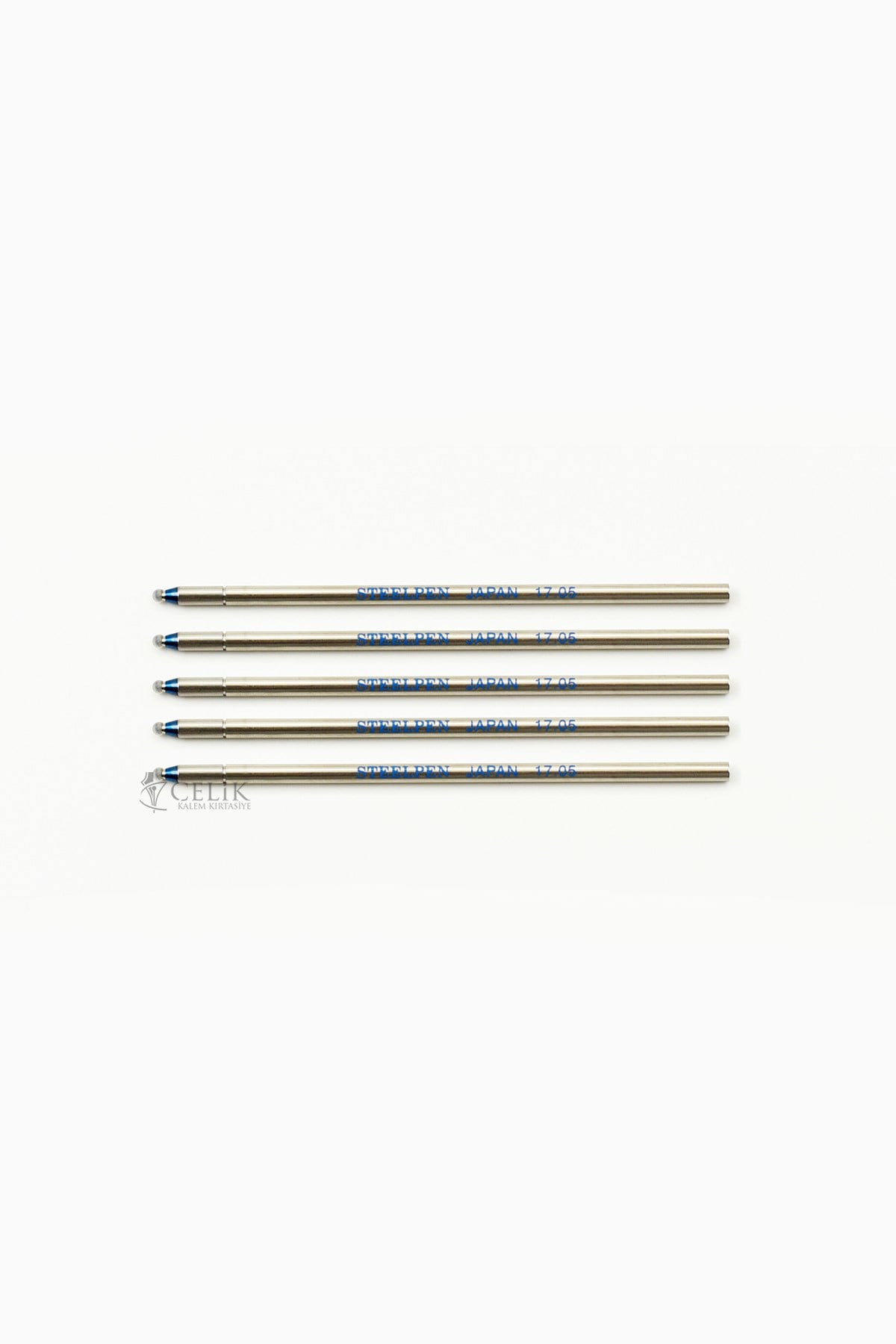 Steelpen Y470 Metal 5'li Kısa Refil Mavi