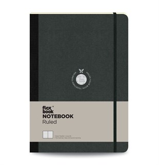 Flex Book 10 Esnek Notebook 17x24 Siyah Şerit Çizgili Tarihli 192 Sayfa 85gr