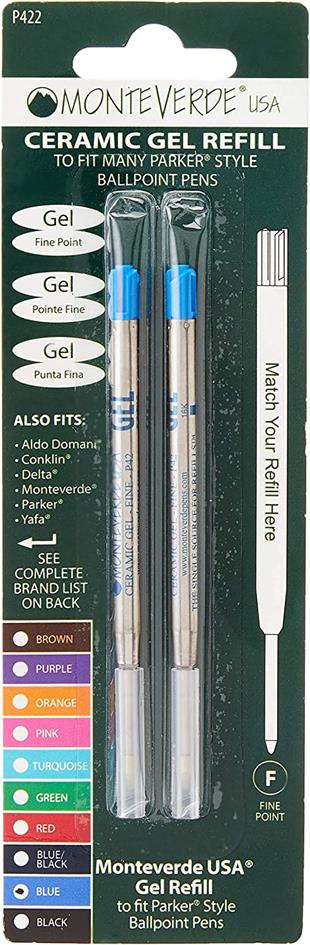 Gel Black Monteverde Parker Style Bold Ballpoint Pen Refills - UK