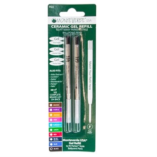 Monteverde Capless Gel Refill (to fit Parker), 0.5 mm Extra Fine Needle Point, Blue