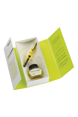 Pelikan Klasik Seri M205 Duo Highligter Sarı Şeffaf Dolma Kalem + Mürekkep