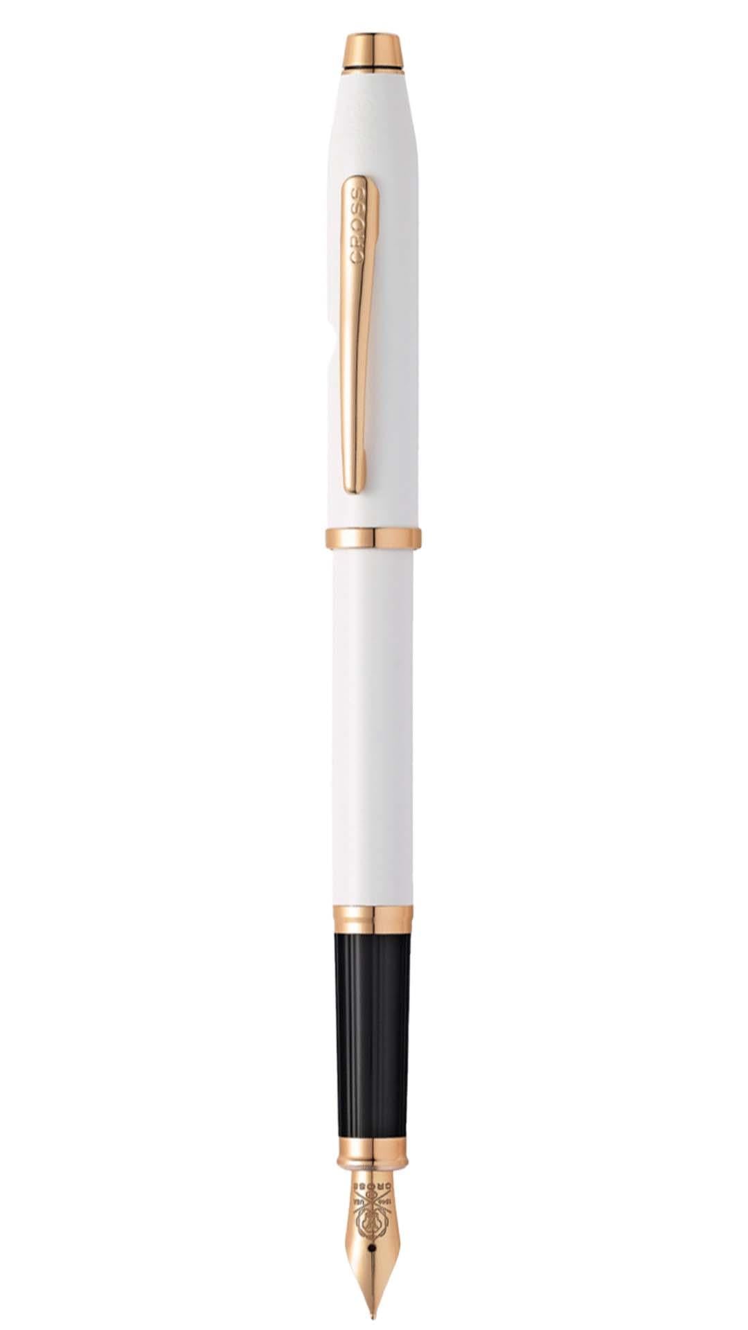 Cross Century II Fountain Pen - Pearlescent White Rose Gold Trim