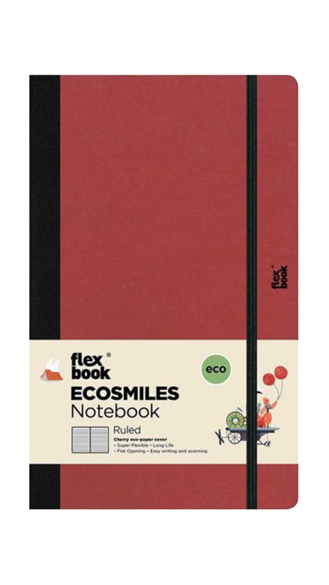 Flexbook FB102 Ecosmiles Cherry Çizgili Defter – 13 × 21 cm