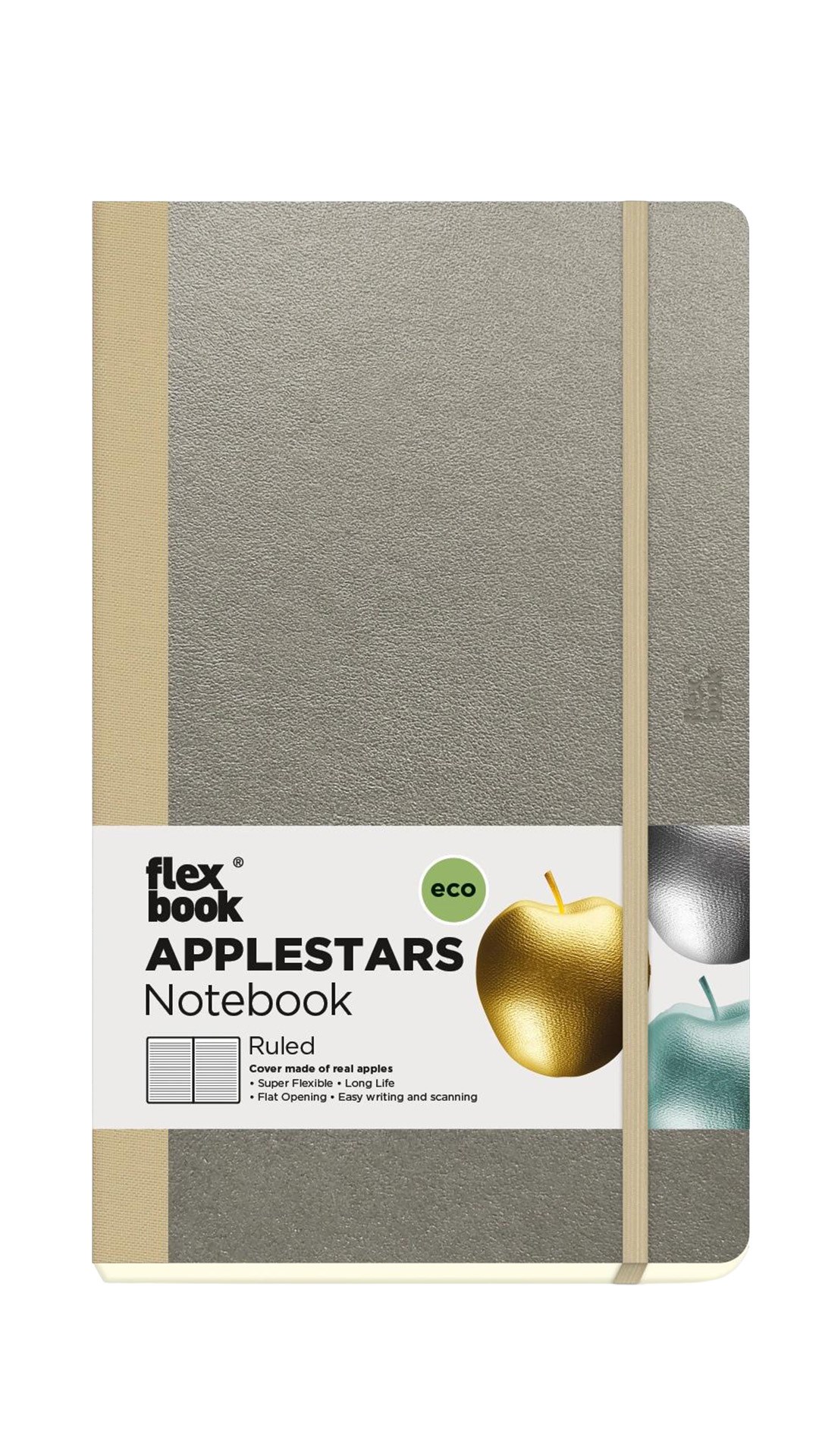 Flexbook FB129 Applestars Silver Çizgili Defter – 13 × 21 cm