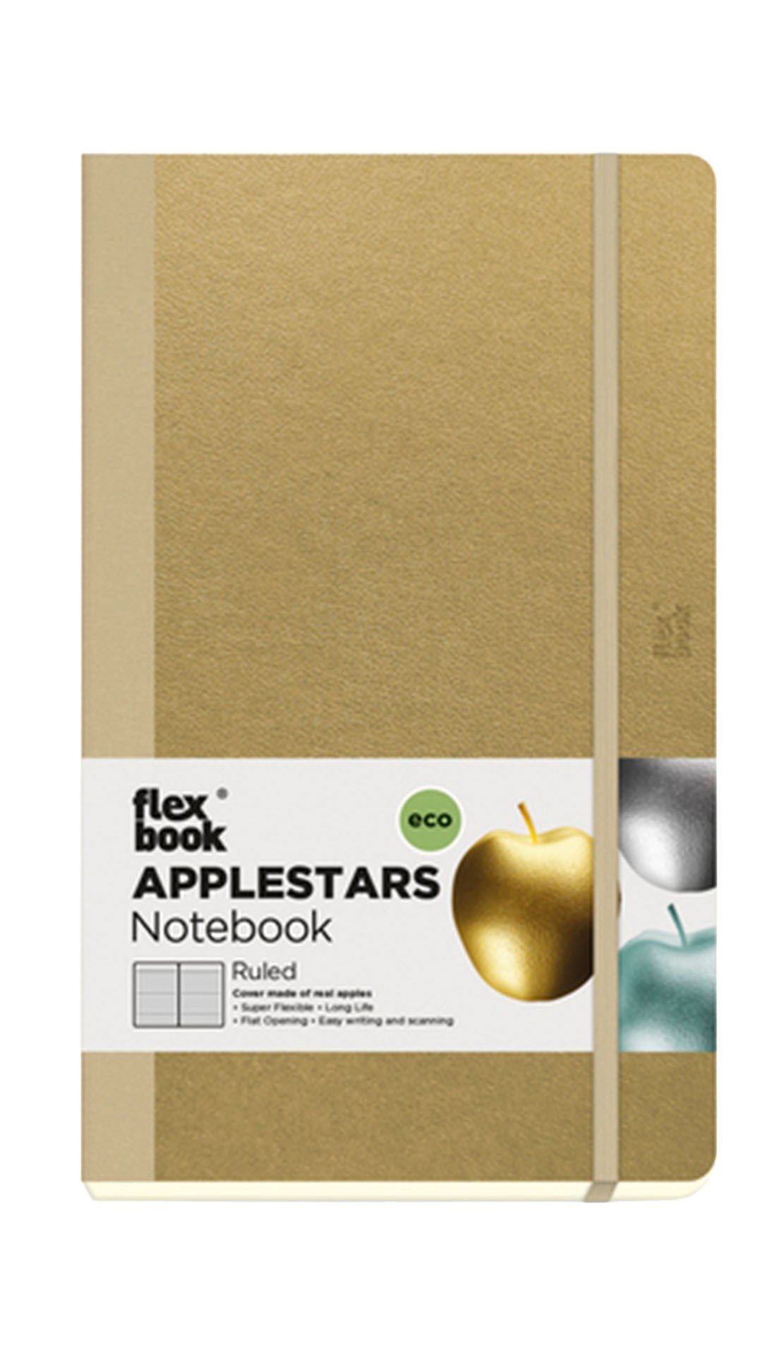 Flexbook FB130 Applestars Gold Defter – 13 × 21 cm