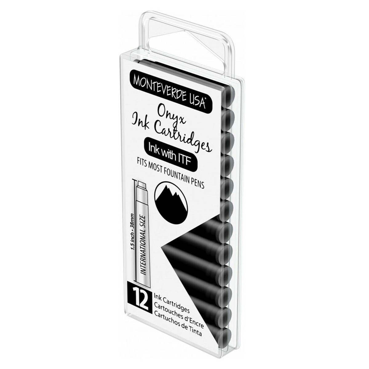 Monteverde 12'li Şeffaf Kutulu Dolma Kalem Kartuşu Onyx