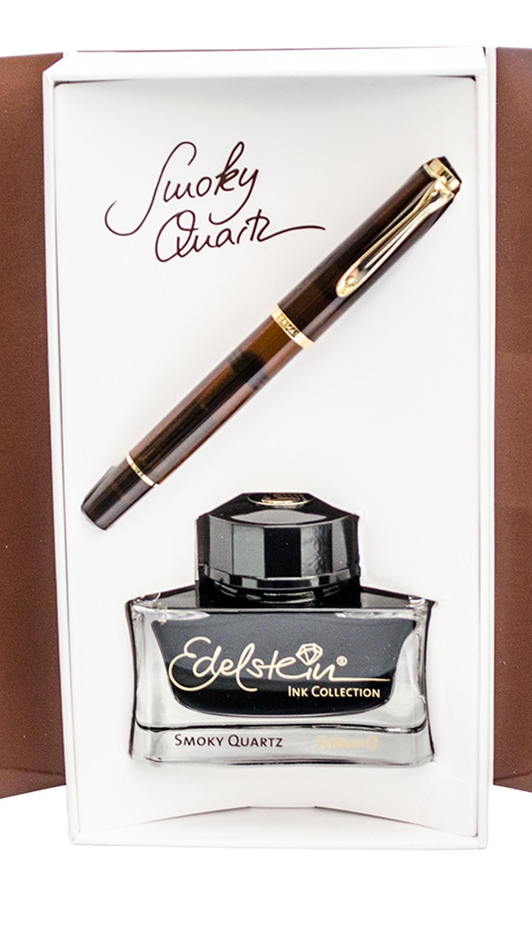 Pelikan Classic Series M200 Smoky Quartz Clear Fountain Pen Ink Set
