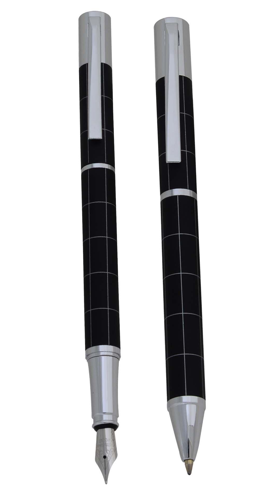 Steelpen Active Serisi 1001DT Slayt Siyah Dolma Kalem+Tükenmez Kalem