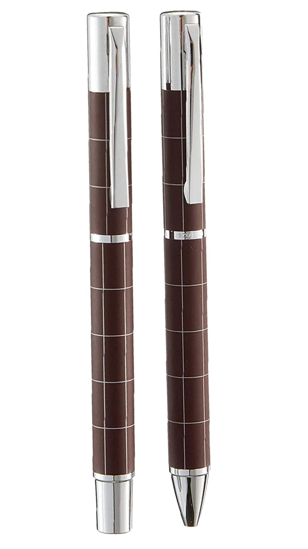 Steelpen Active Serisi 1003DT Slayt Kahve Dolma Kalem+Tükenmez Kalem