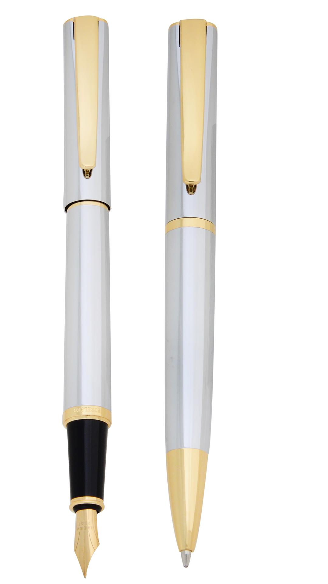 Steelpen Capital Serisi 282 Gold Krom Dolma Kalem+ Tükenmez Kalem