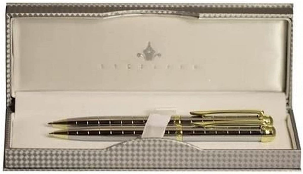 Steelpen Capital Serisi 284 Gold Çizgili Tükenmez Kalem+Versatil Kalem 