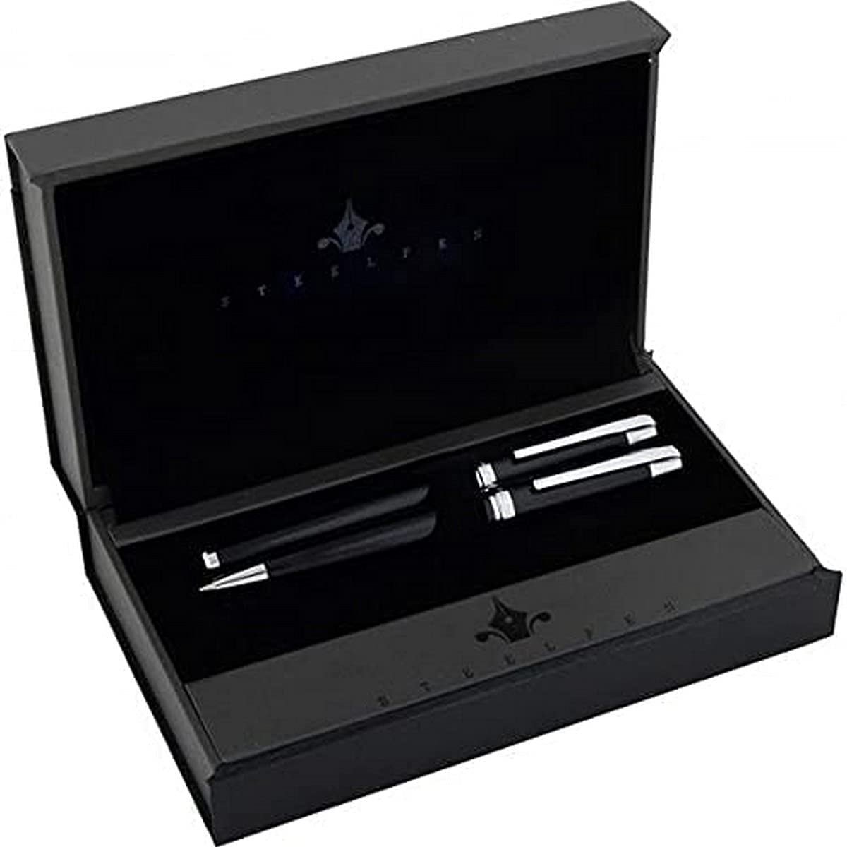 Steelpen Carens Serisi 261 Siyah Dolma Kalem+Tükenmez Kalem 