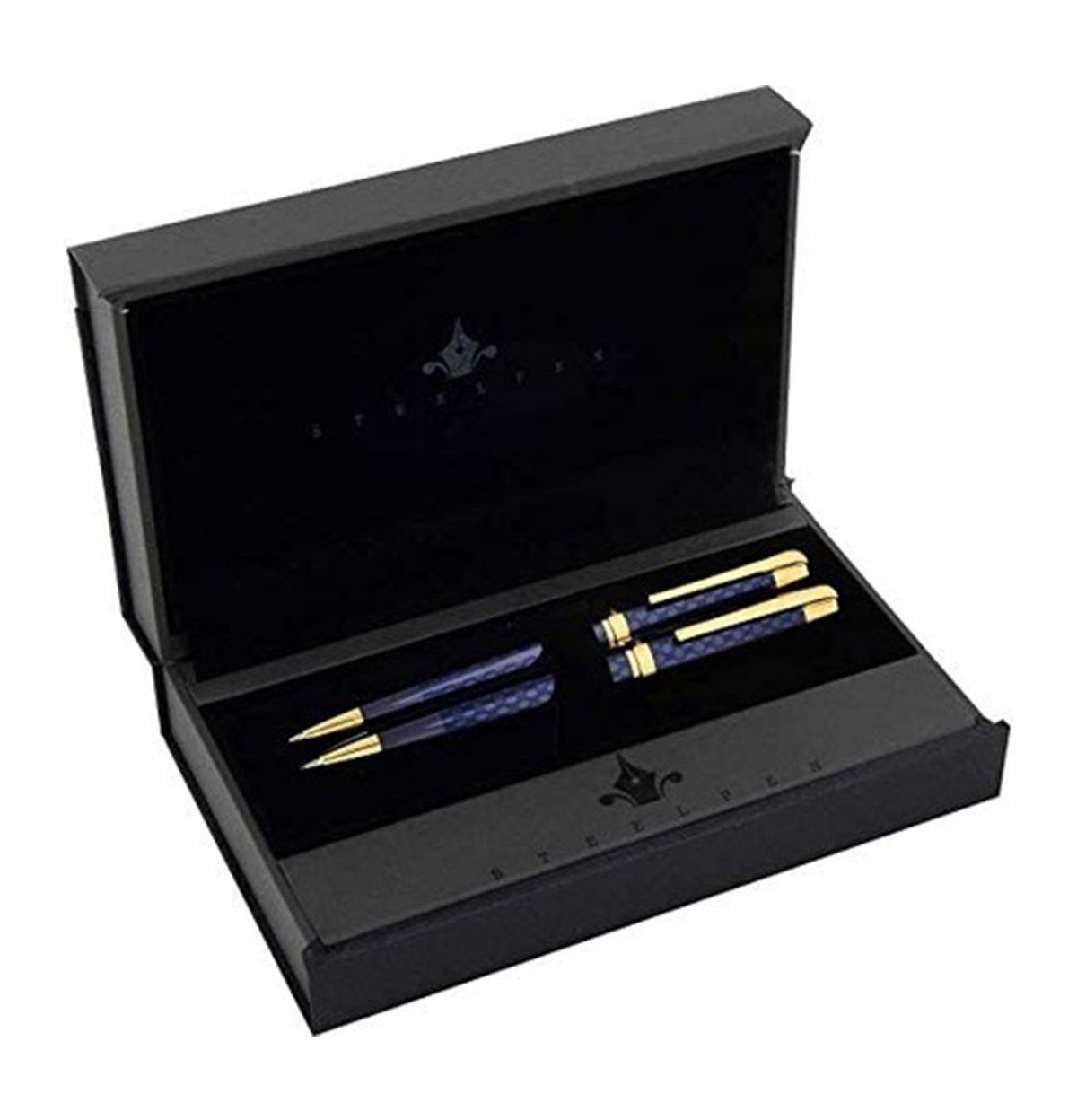 Steelpen Carens Serisi P266 Gold Mavi Gold Tükenmez Kalem+Versatil Kalem