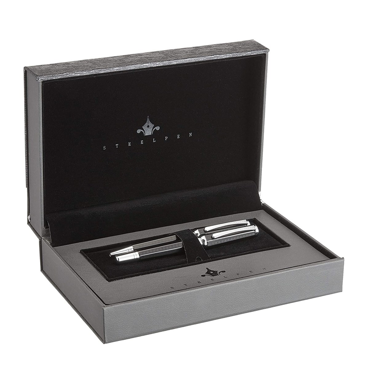 Steelpen Giza Serisi 2911 Dolma Kalem+Tükenmez Kalem Lüks Ahşap Kutulu