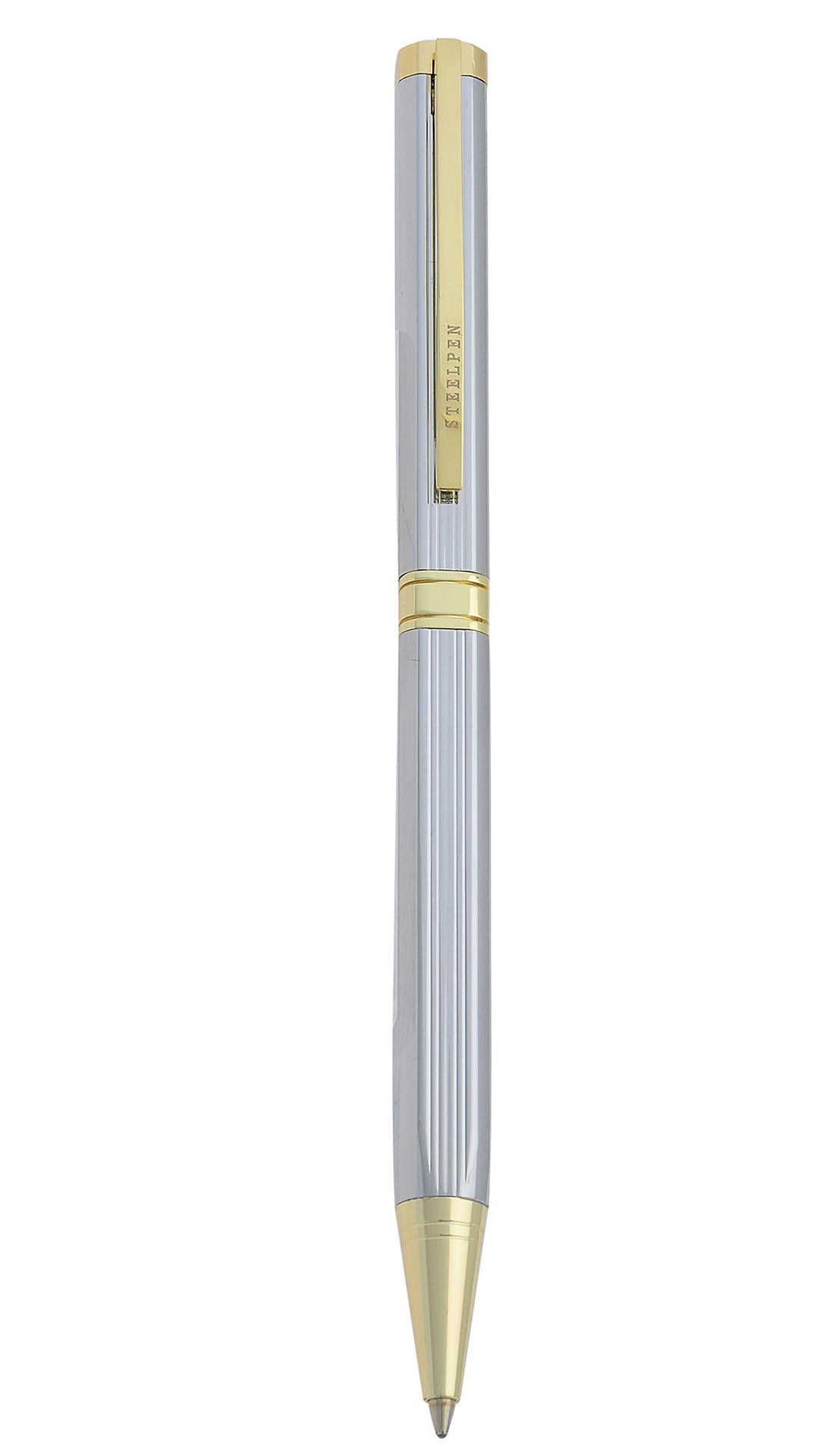 Steelpen Mars Serisi 7266 Kare Parlak Krom ALTIN Tükenmez Kalem
