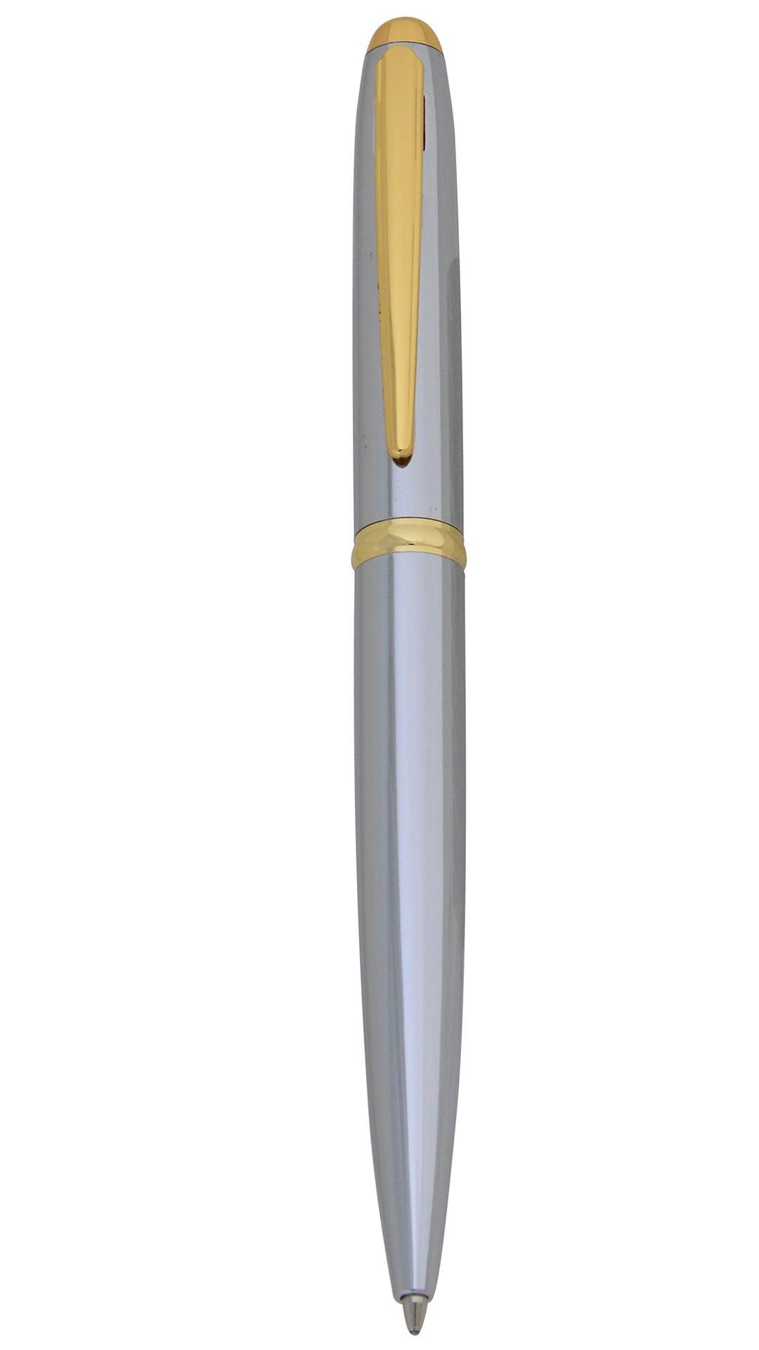 Steelpen Noble Serisi T225 Parlak Krom Gold Tükenmez Kalem SİLİNDİR Kutulu