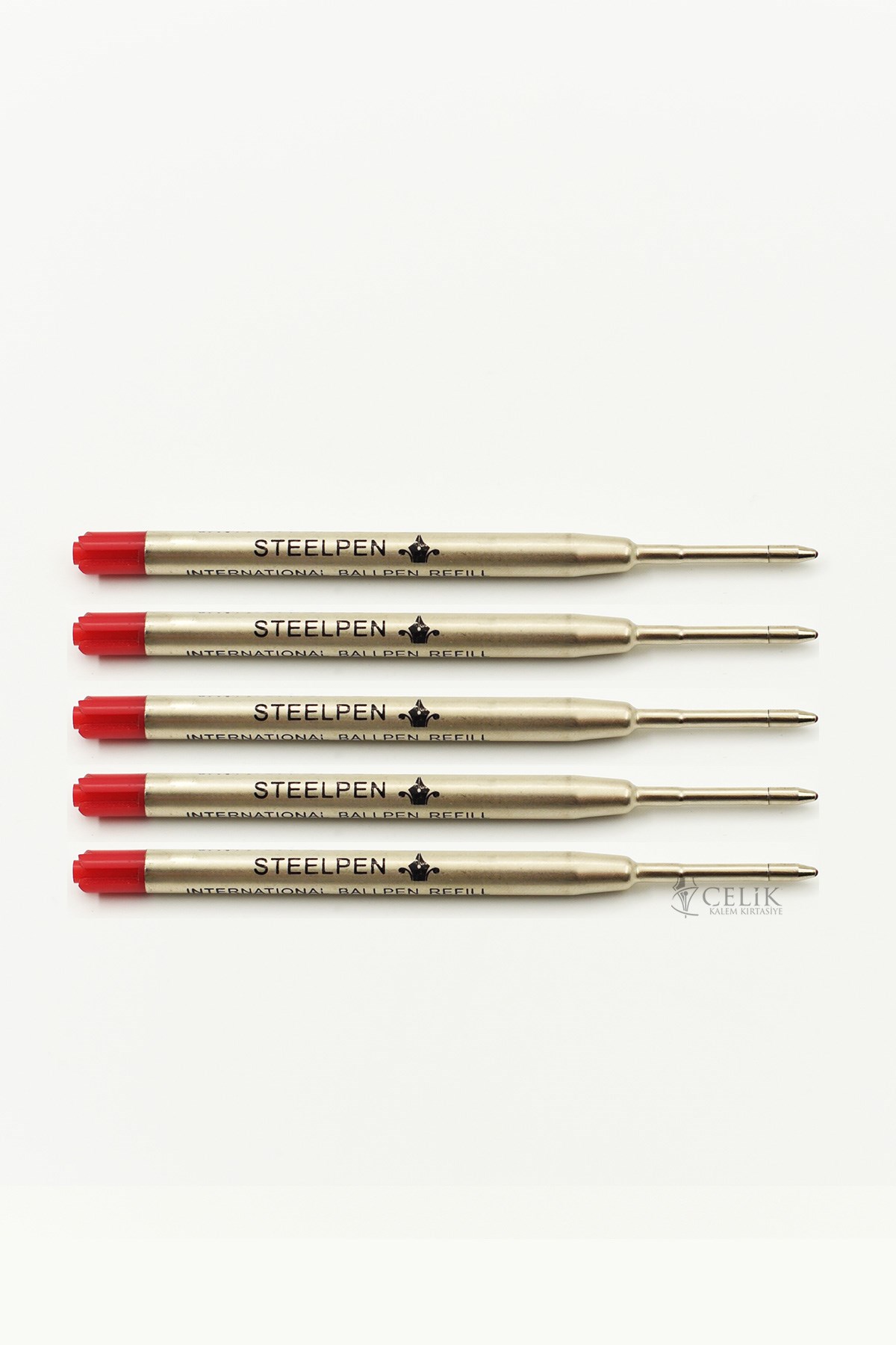 Steelpen Parker Tipi Metal 5'li Kırmızı Refil 0.7