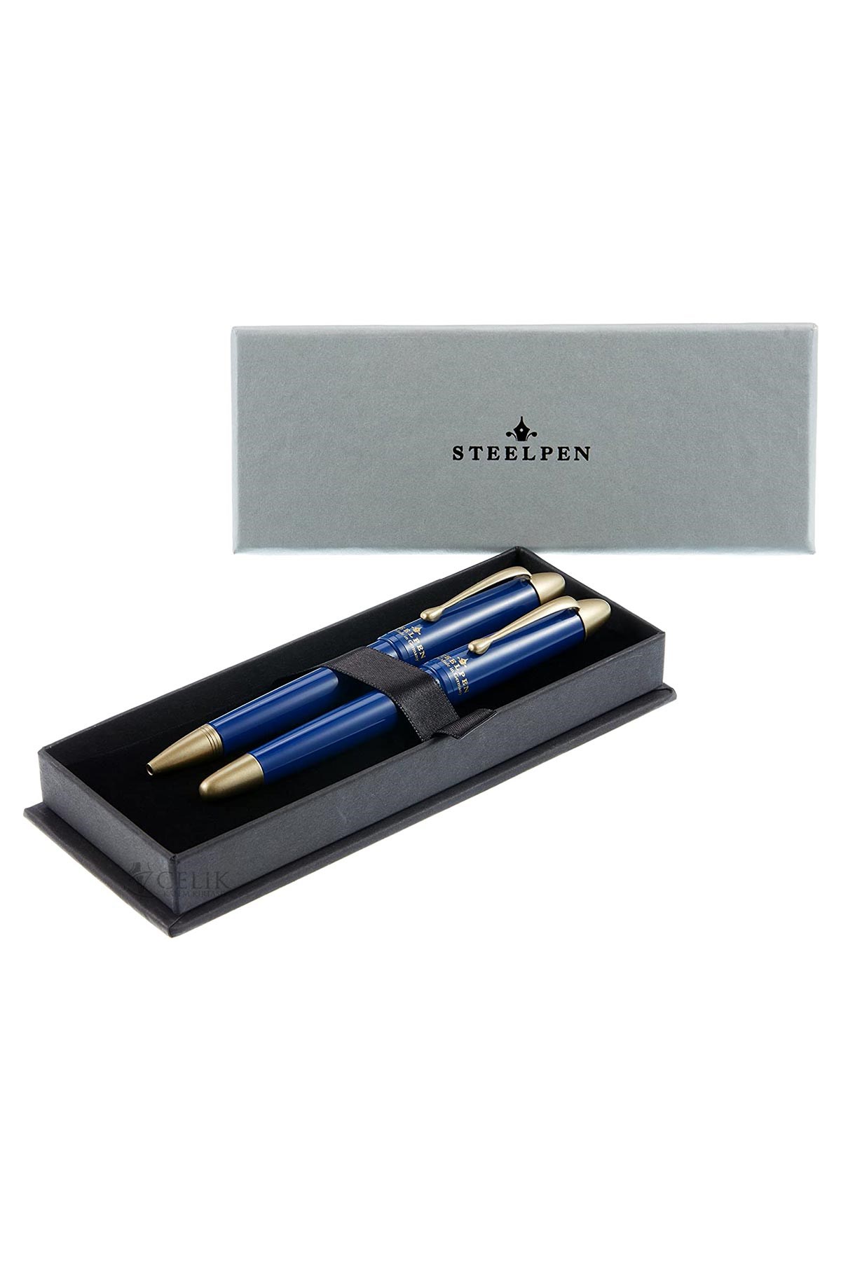 Steelpen Pearl Serisi 4591 Lacivert Dolma Kalem + Tükenmez Kalem Seti