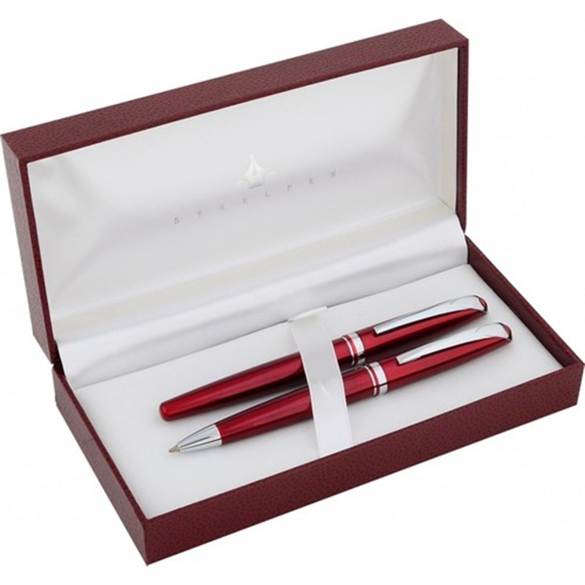 Steelpen Truva Serisi 0162DT Bordo Dolma Kalem+Tükenmez Kalem